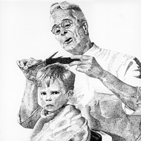 Norman Rockwell graphite drawing